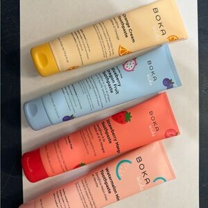 Boka Kids Toothpaste Variety Pack - Yellow, Blue, Coral, Pink